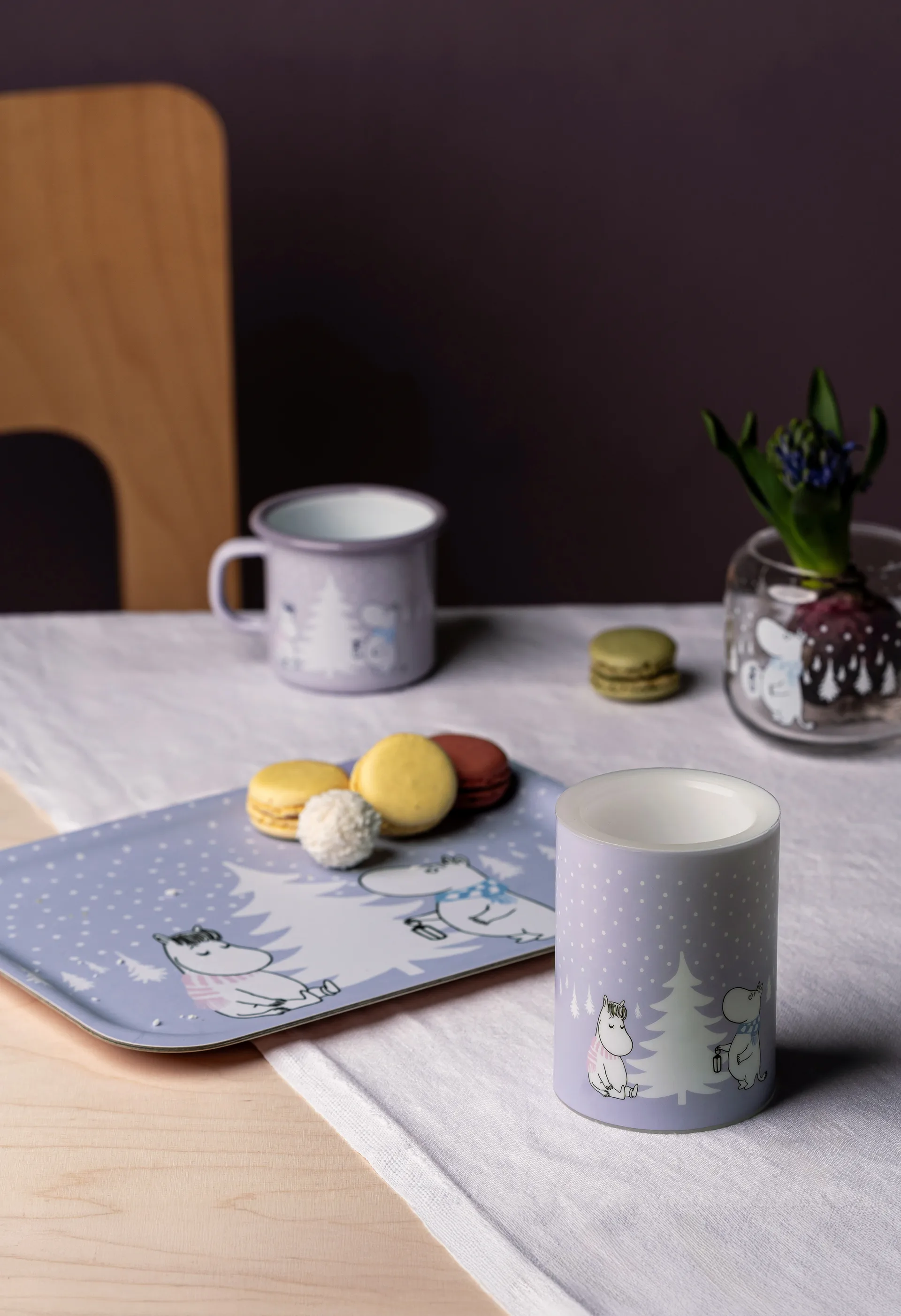 Moomin block candle LED 10 cm, Snowfall Muurla