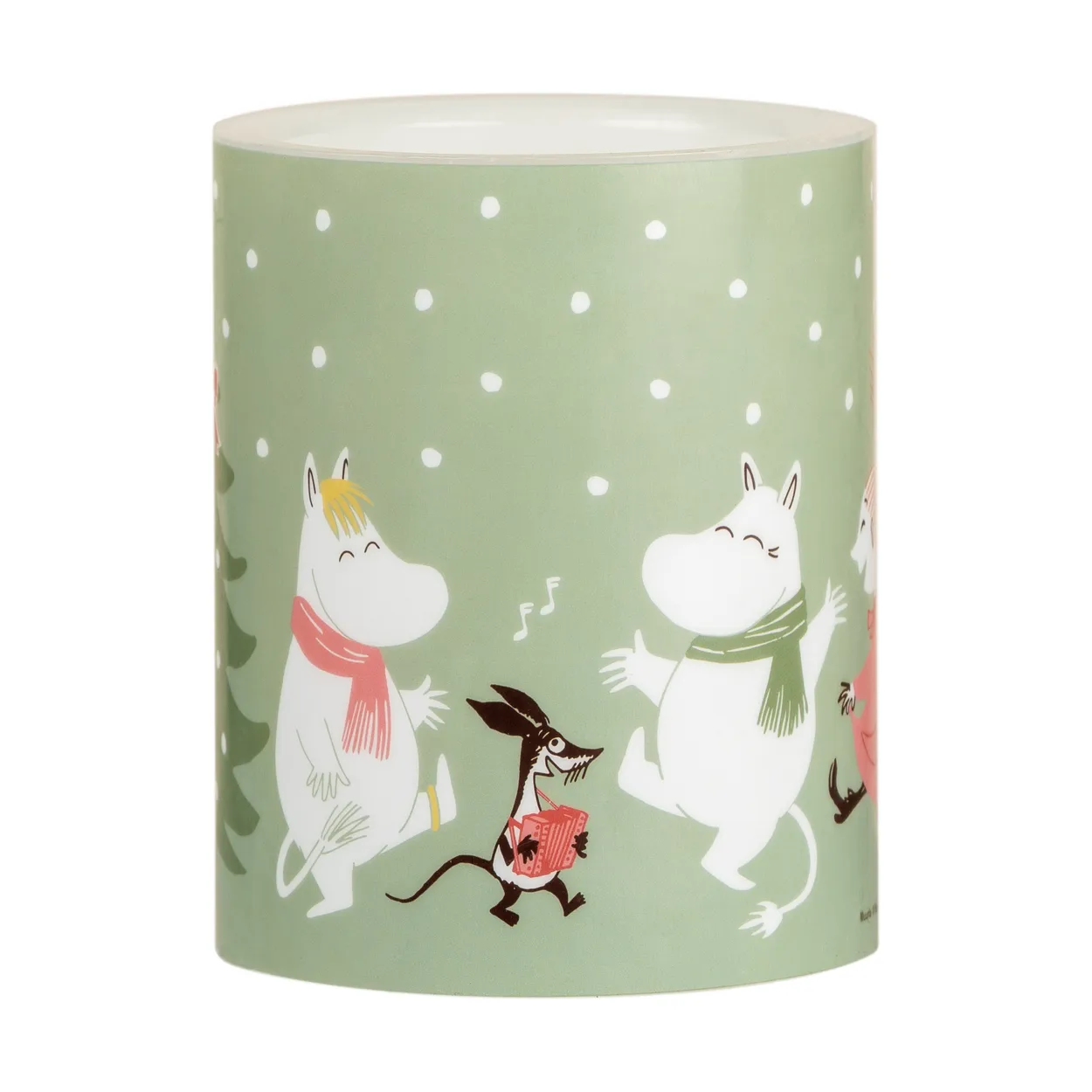Muurla Moomin block candle LED 12,5 cm Festive spirits