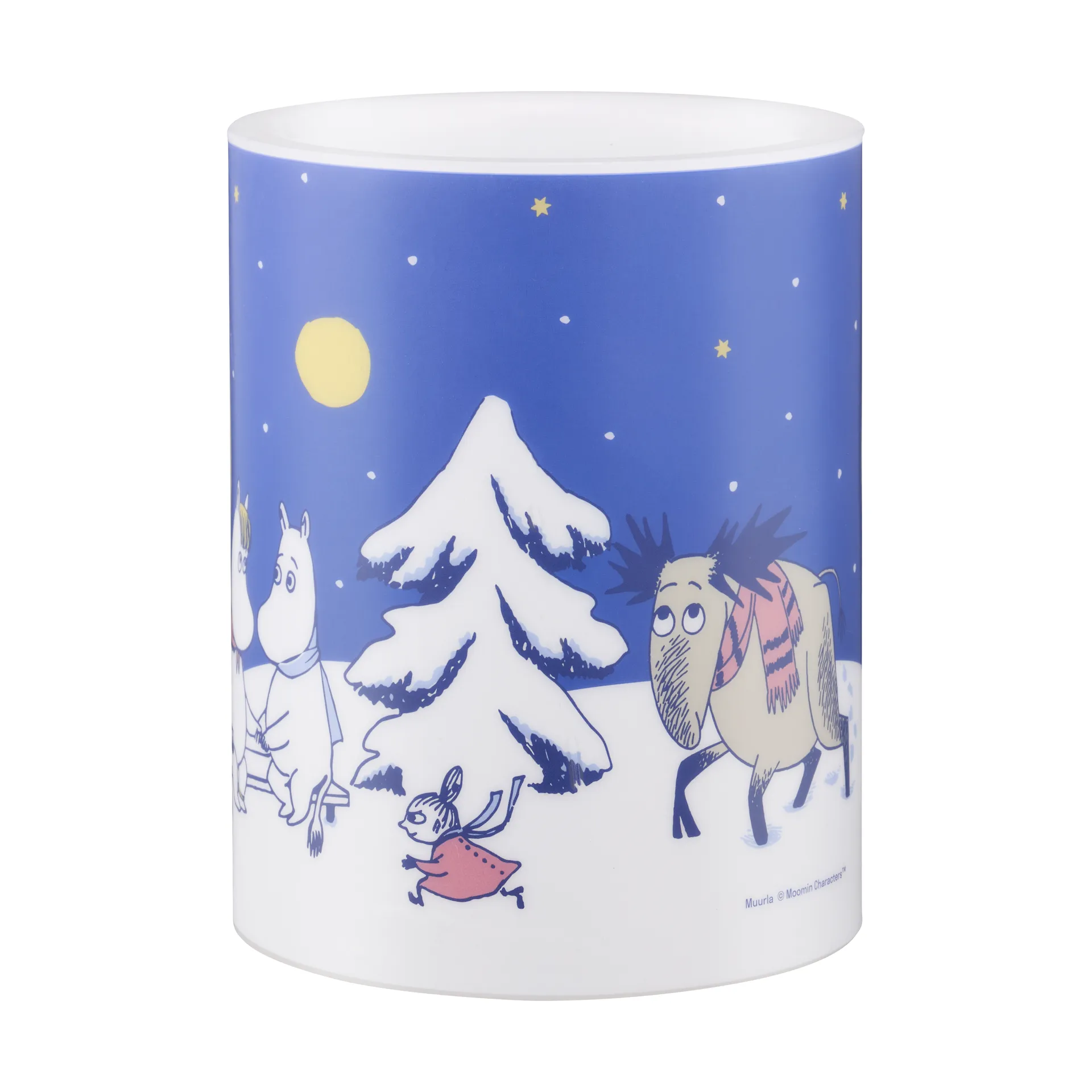 Moomin block candle LED 12,5 cm, Starry night Muurla