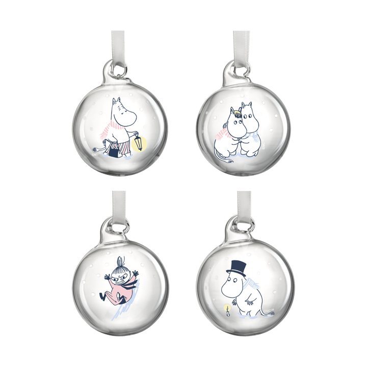 Moomin Christmas Bauble Ø5 cm 4-pack, Let it snow Muurla