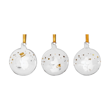Moomin Christmas bauble Ø7 cm 3 parts - Sparkling stars - Muurla