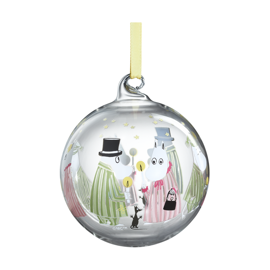 Muurla Moomin Christmas bauble o9 cm Pyjamas | Scandinavian Design | Christmas decorations | Transparent