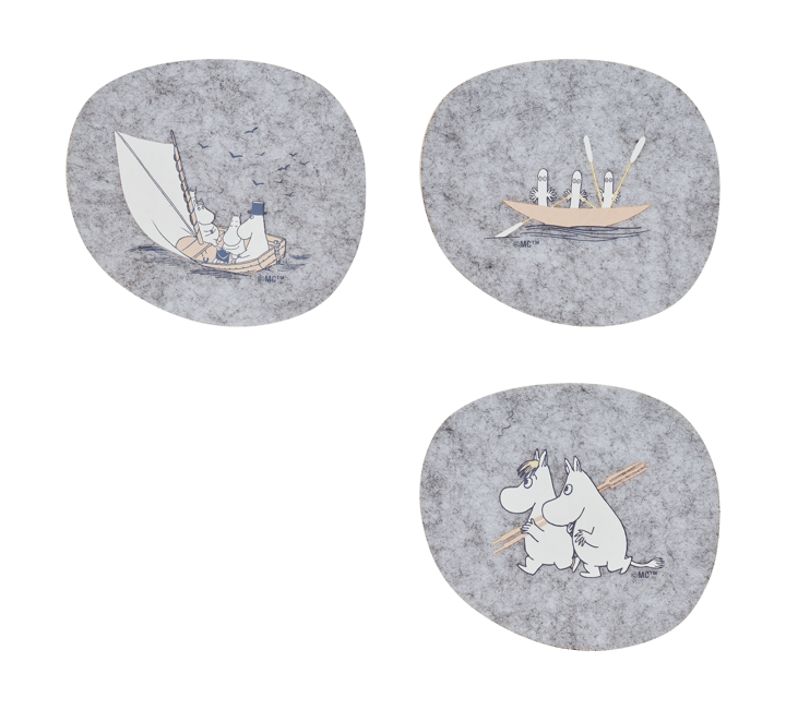 Moomin coaster 9.5x11 cm 4 pieces - Sailors - Muurla