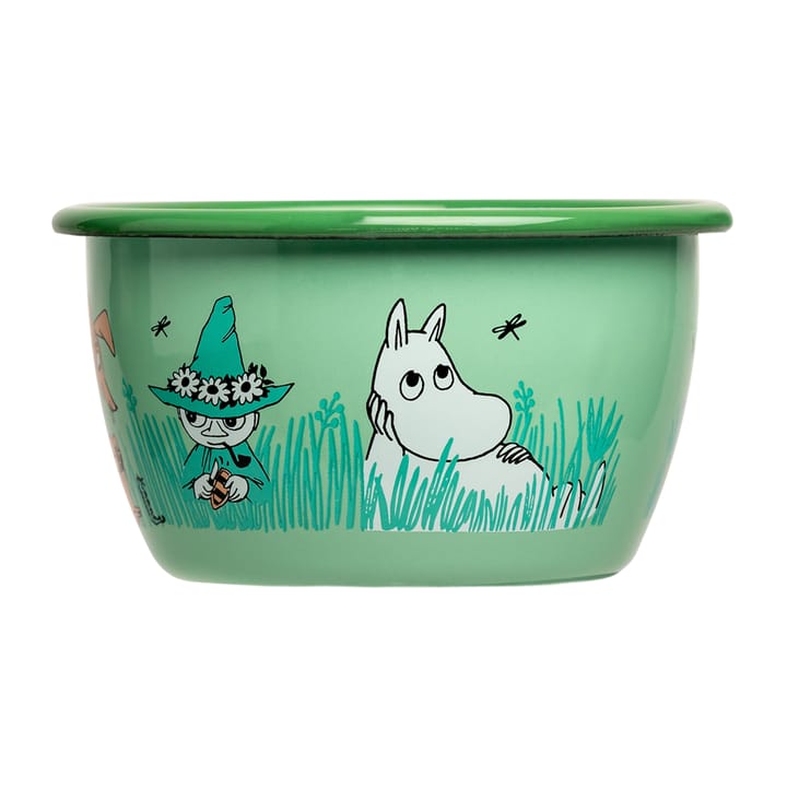 Moomin enamel bowl Boys 30 cl - Green - Muurla