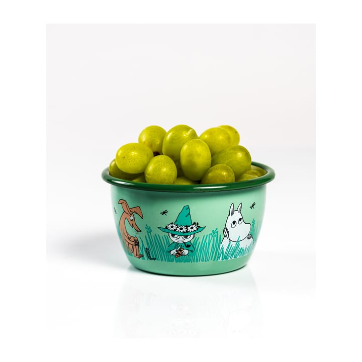 Moomin enamel bowl Boys 30 cl - Green - Muurla
