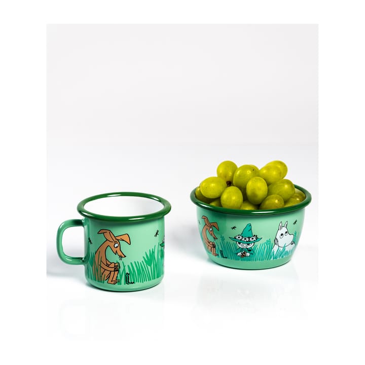 Moomin enamel bowl Boys 30 cl - Green - Muurla