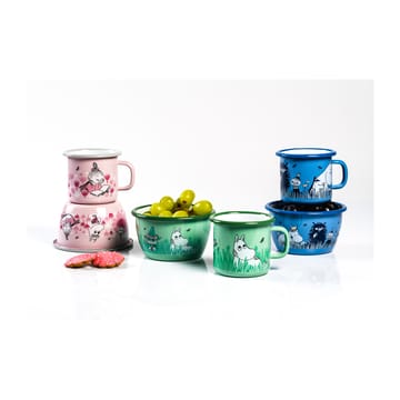 Moomin enamel bowl Boys 30 cl - Green - Muurla