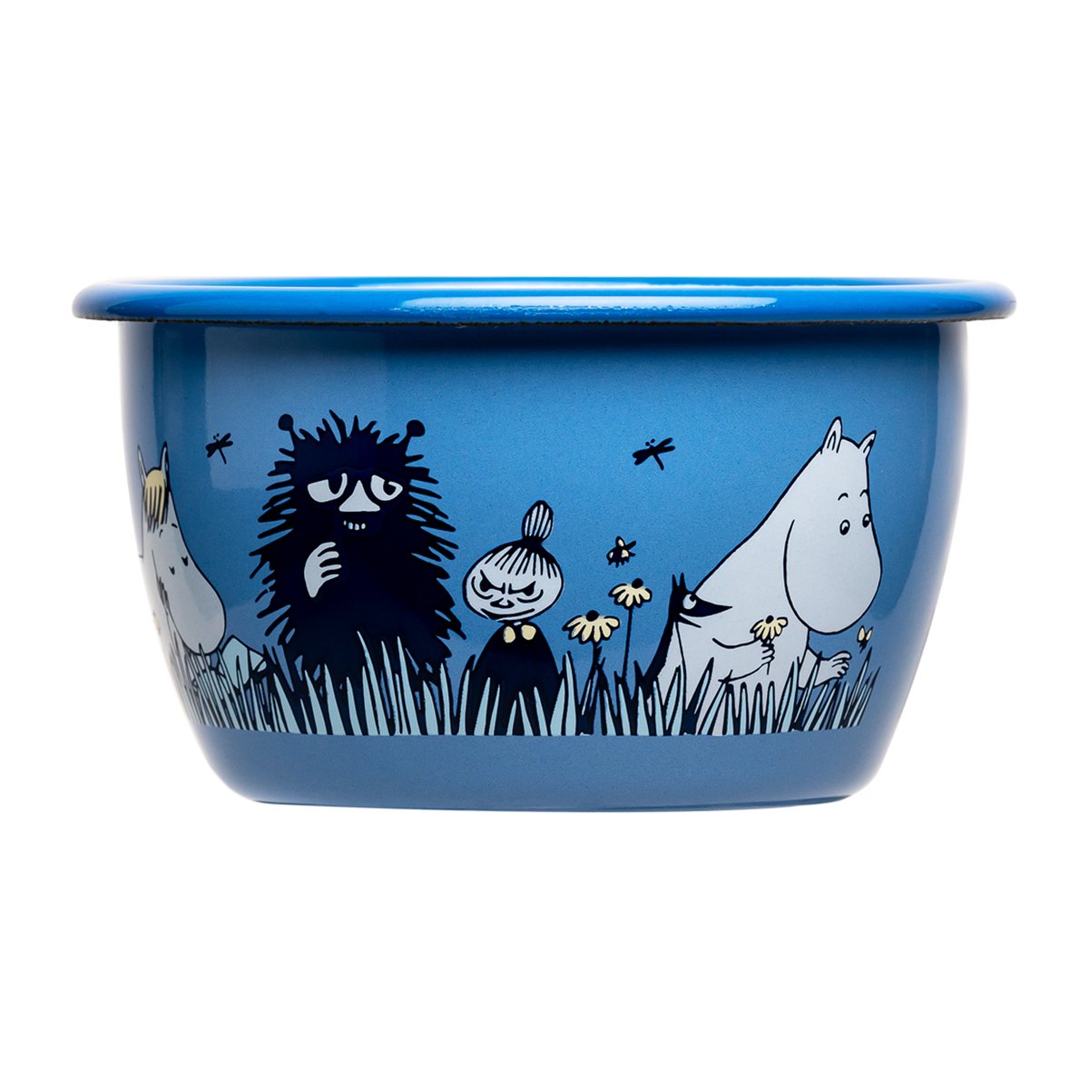 Muurla Moomin enamel bowl Friends 30 cl Blue | Scandinavian Design | Breakfast bowls | Blue