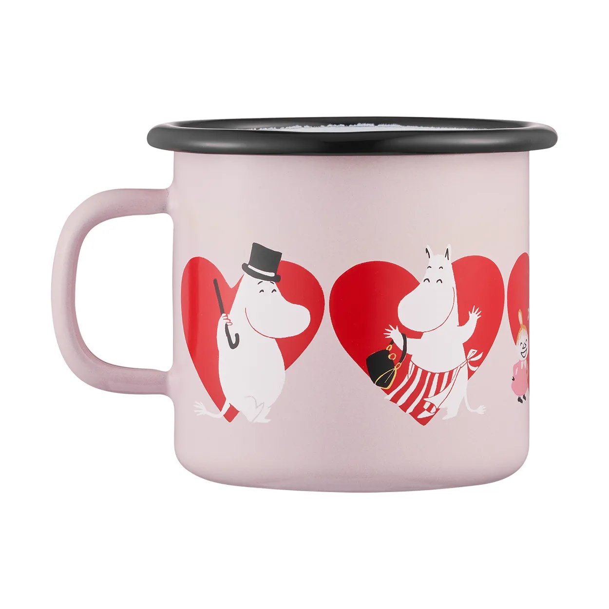 Muurla Moomin enamel mug 25 cl Heart | Scandinavian Design | Coffee cups | Pink
