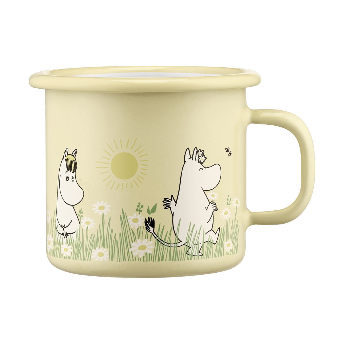 Muurla Moomin enamel mug 25 cl Meadow | Scandinavian Design | Coffee cups | Yellow
