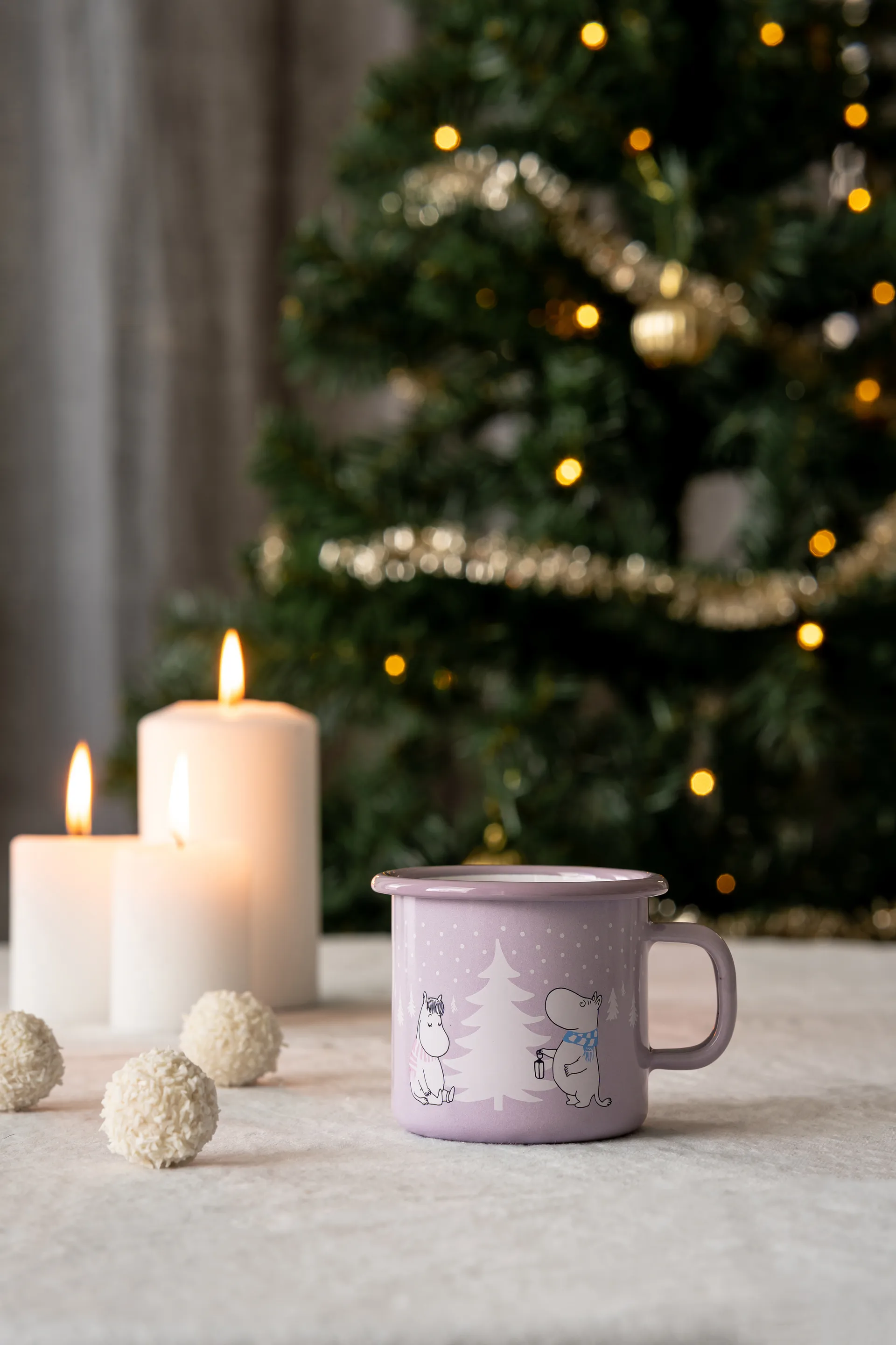 Moomin enamel mug 25 cl, Snowfall Muurla