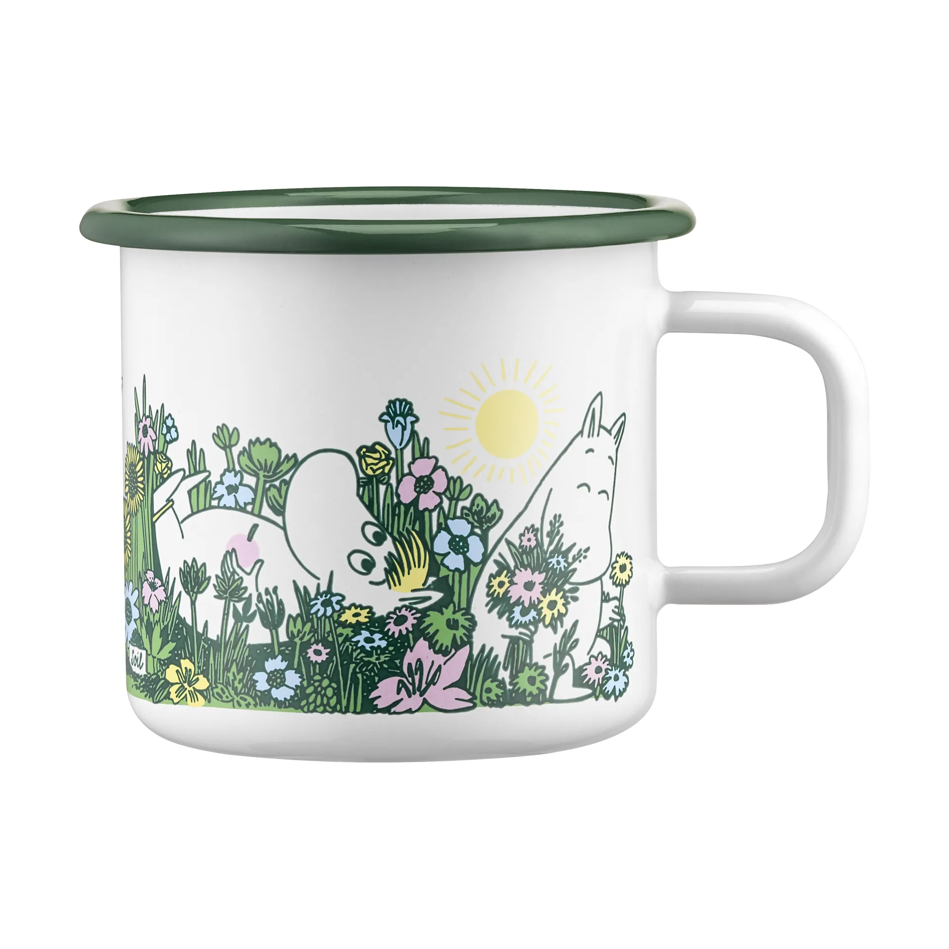 Moomin enamel mug 37 cl, In the garden Muurla