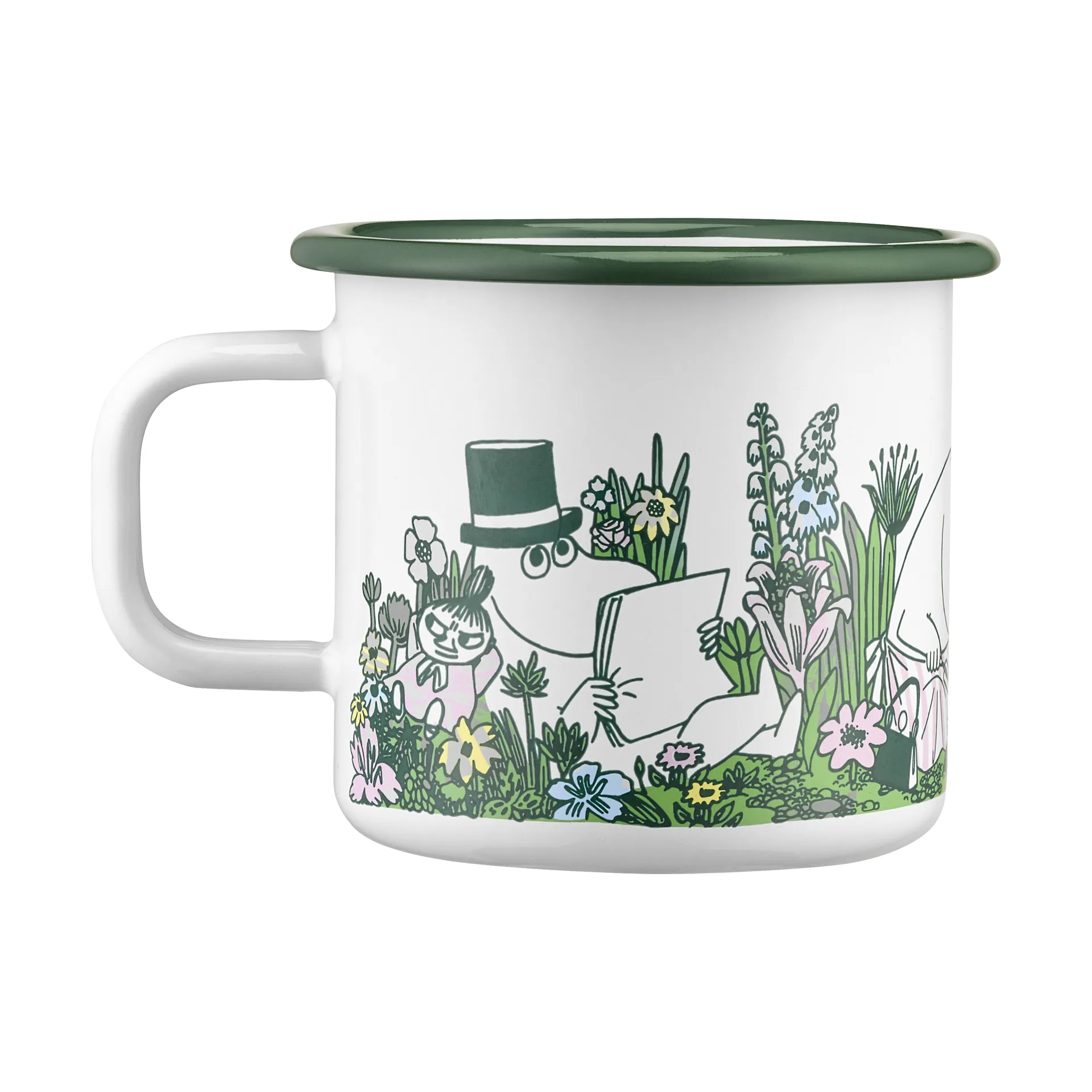 Moomin enamel mug 37 cl, In the garden Muurla