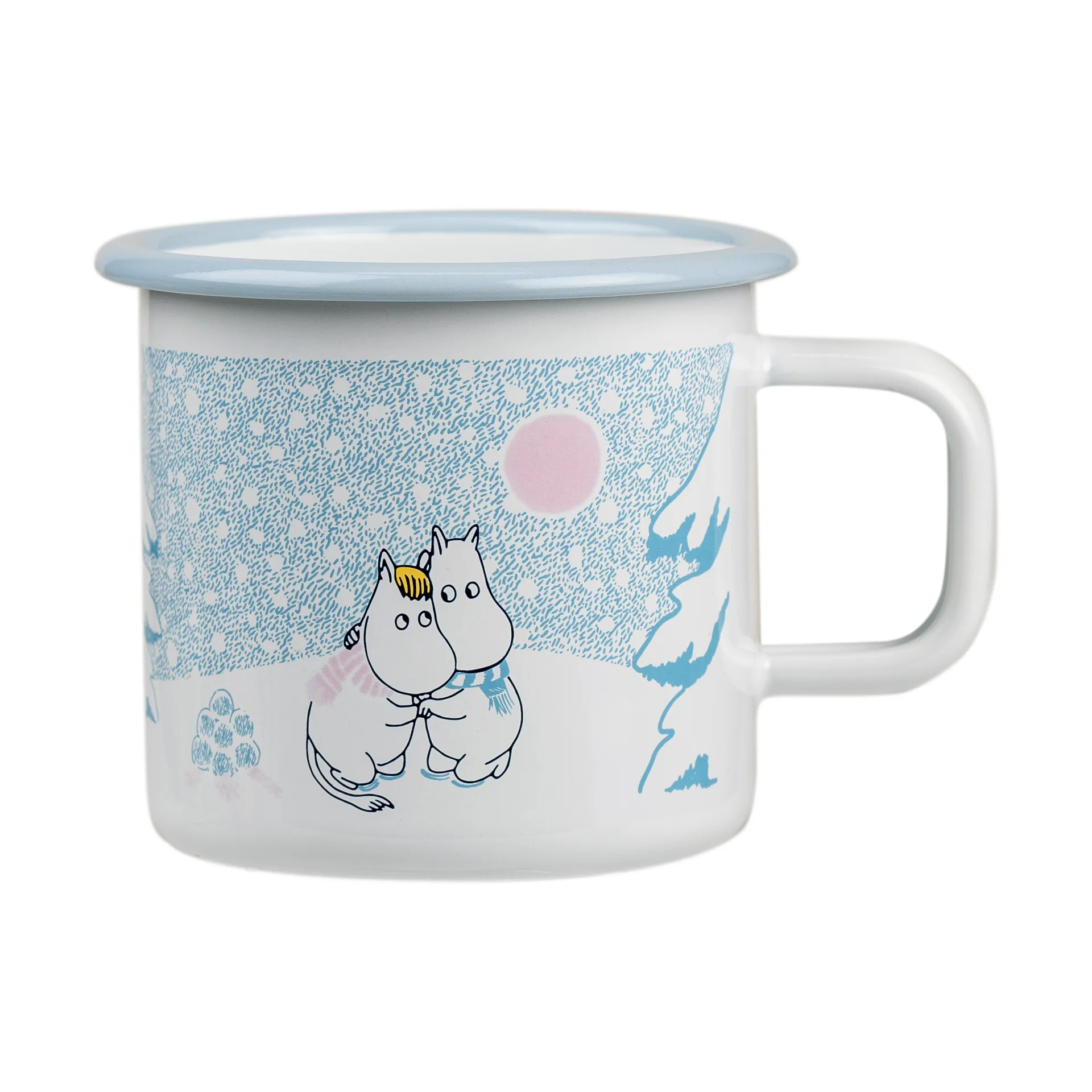 Moomin enamel mug 37 cl, Let it snow Muurla