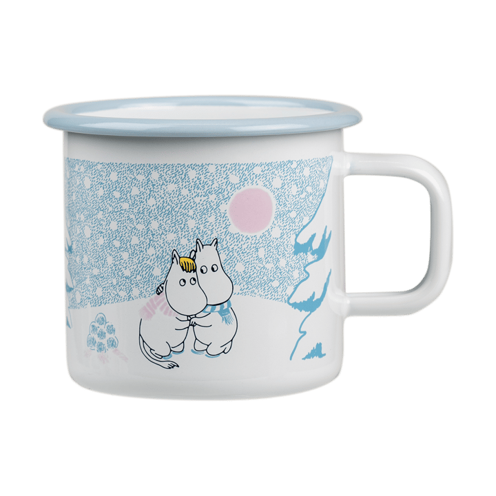 Moomin enamel mug 37 cl, Let it snow Muurla
