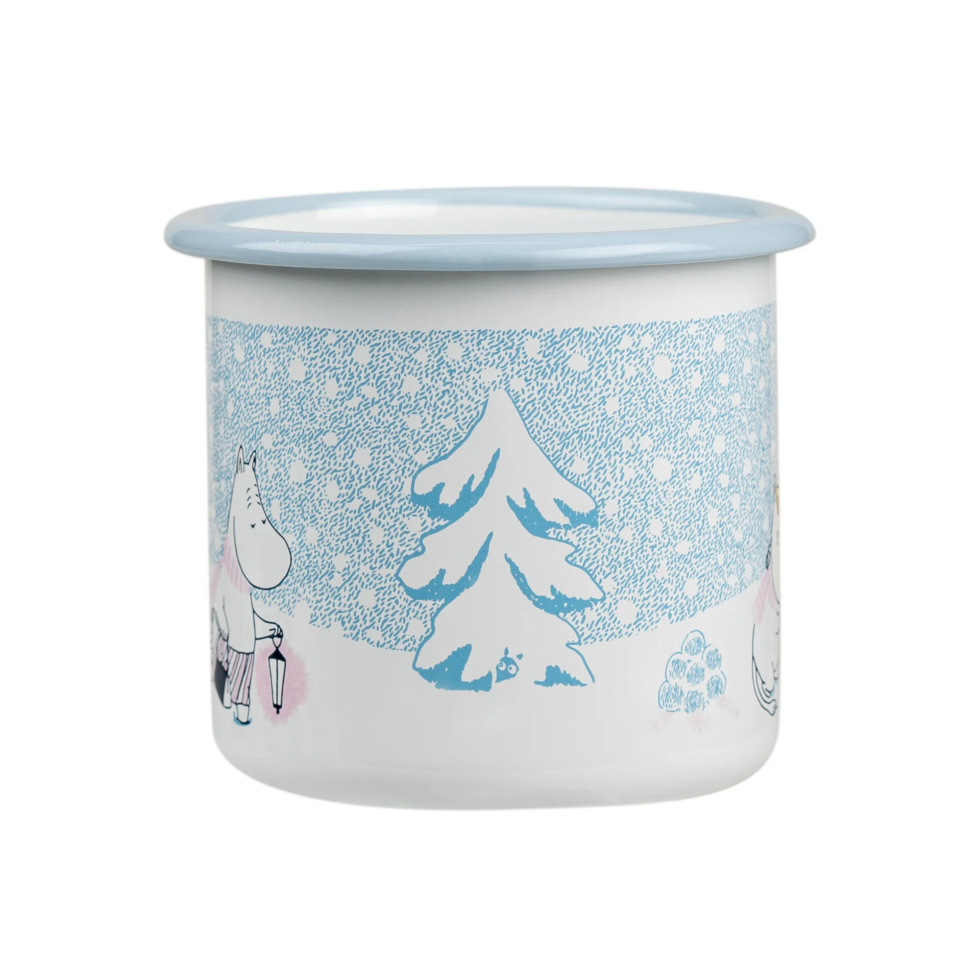 Moomin enamel mug 37 cl, Let it snow Muurla