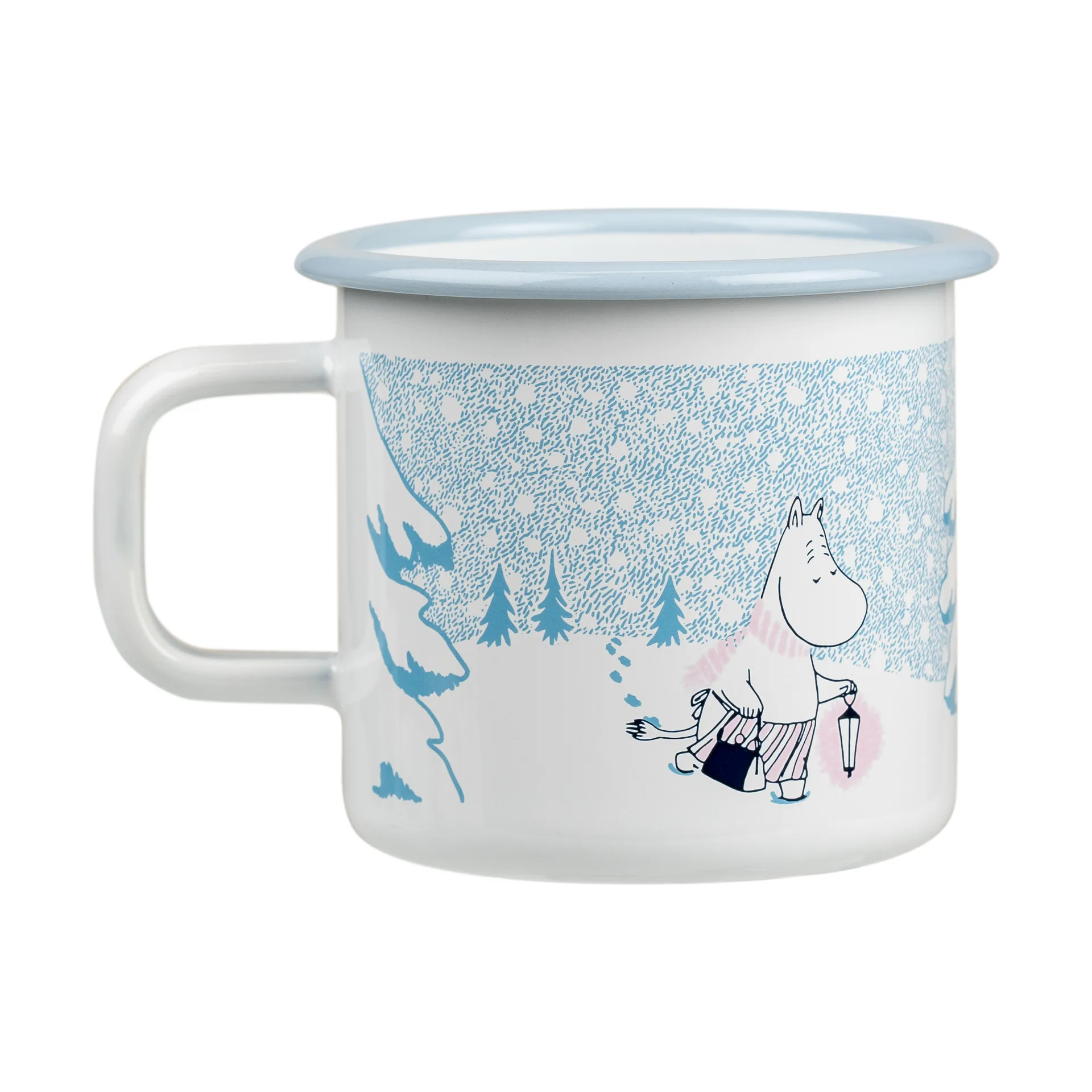 Moomin enamel mug 37 cl, Let it snow Muurla