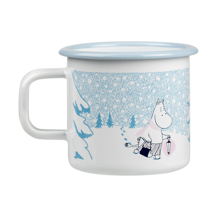 Moomin enamel mug 37 cl, Let it snow Muurla