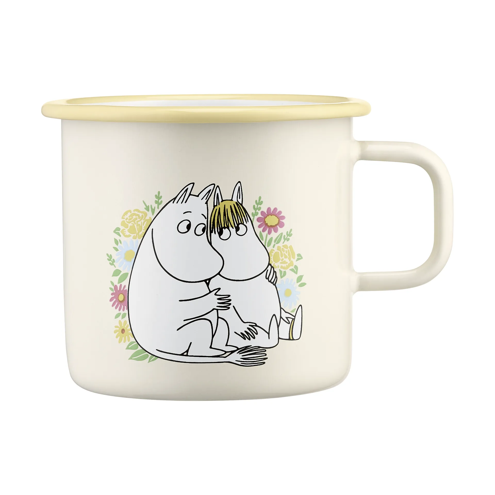 Moomin enamel mug 550 ml, Flowers Muurla