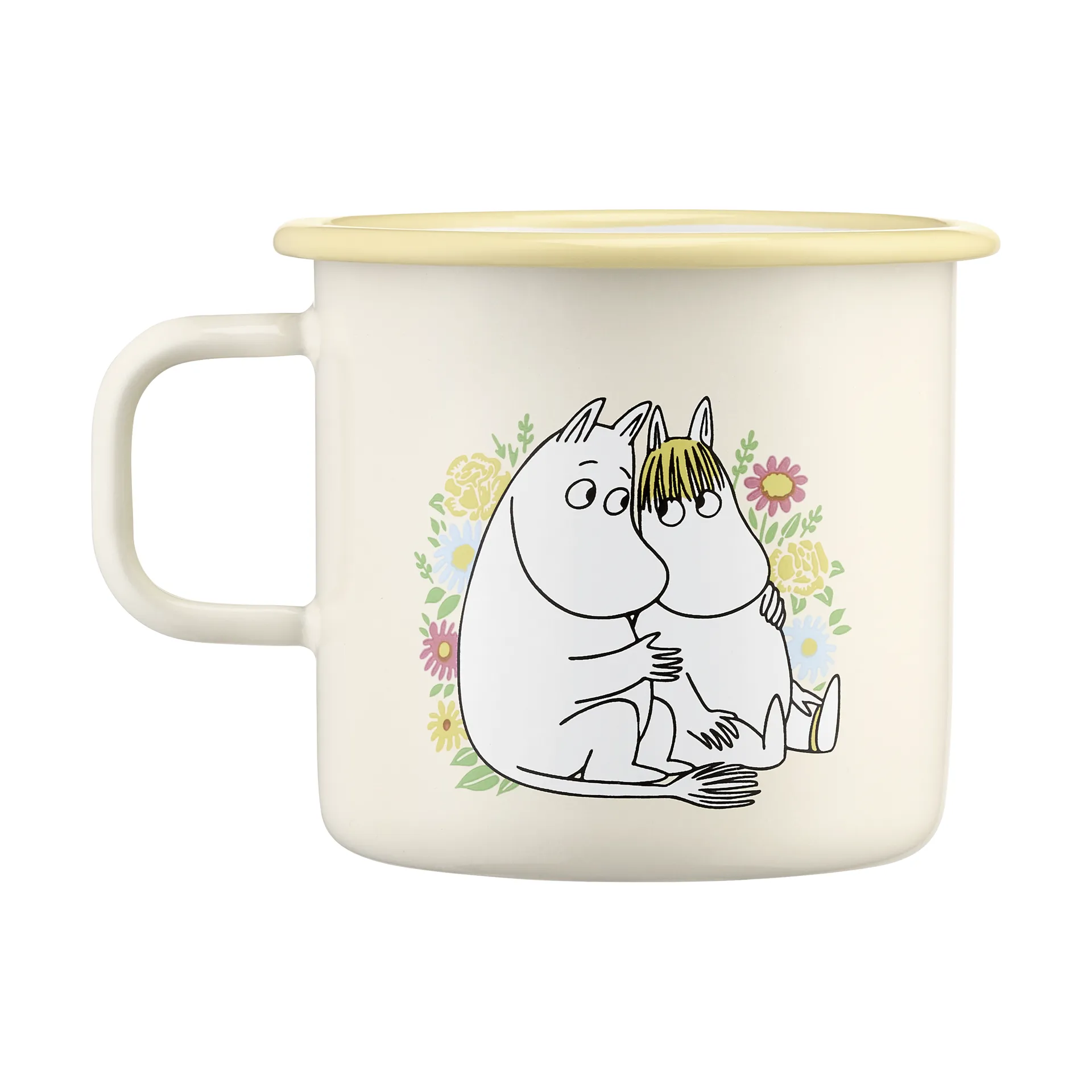 Moomin enamel mug 550 ml, Flowers Muurla