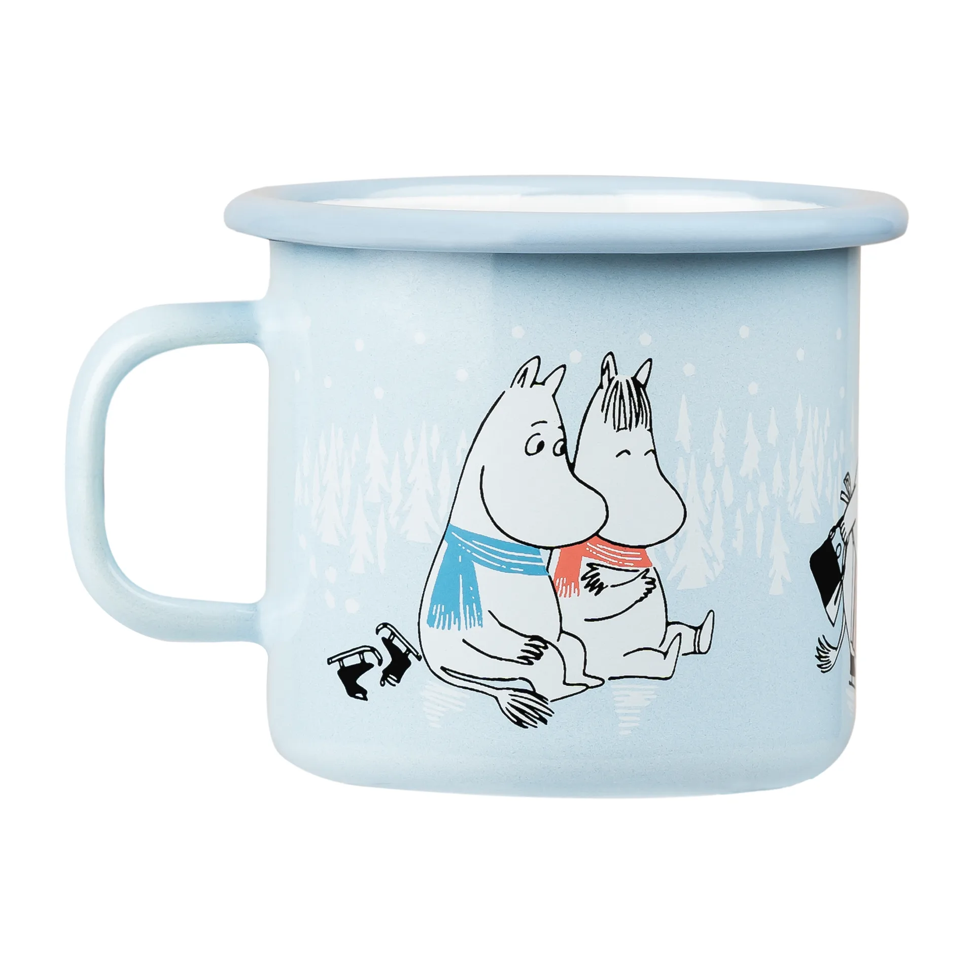 Moomin enamel mug Day on Ice 25 cl, Blue Muurla