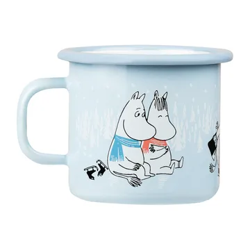 Moomin enamel mug Day on Ice 25 cl - Blue - Muurla