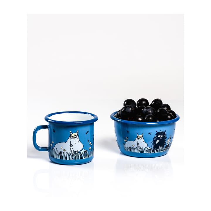 Moomin enamel mug friends 25 cl - Blue - Muurla