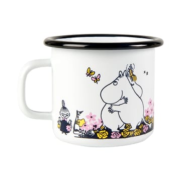 Moomin enamel mug hugs 25 cl - white - Muurla