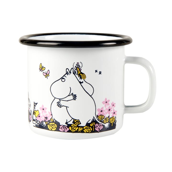 Moomin enamel mug hugs 25 cl - white - Muurla