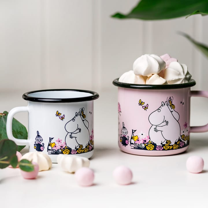 Moomin enamel mug hugs 25 cl - white - Muurla