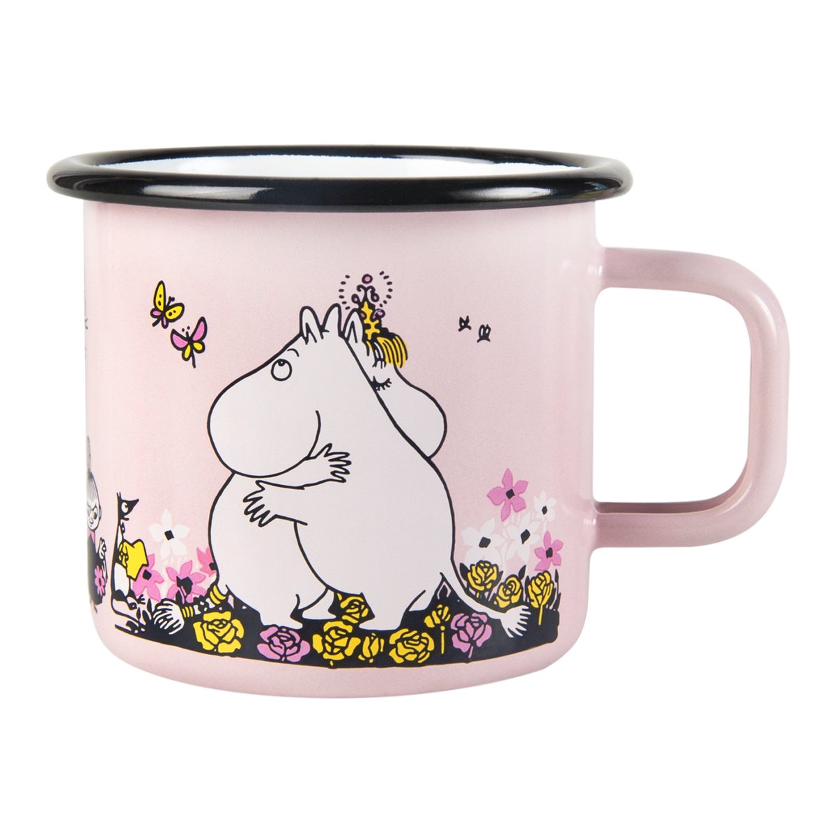 Muurla Moomin enamel mug hugs 37 cl Rosa | Scandinavian Design | Coffee cups | Pink