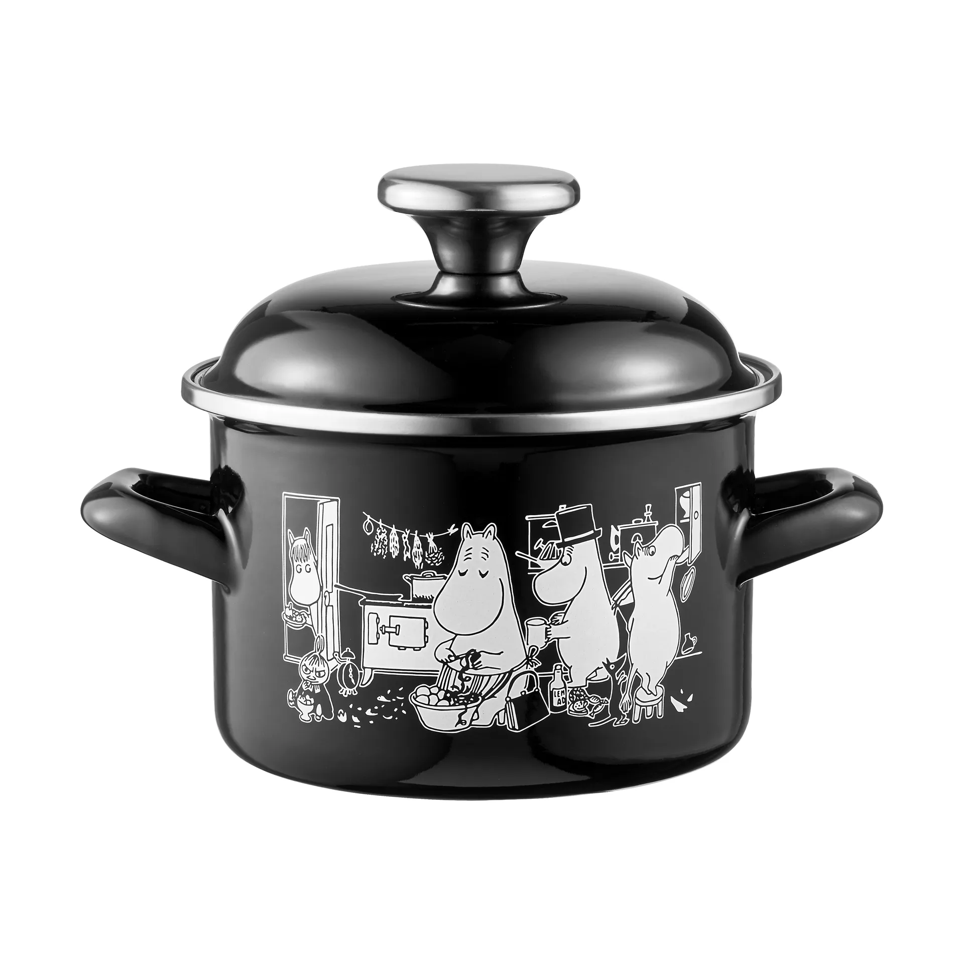 Moomin enamel pot tall lid 1.5 L, The Kitchen Muurla