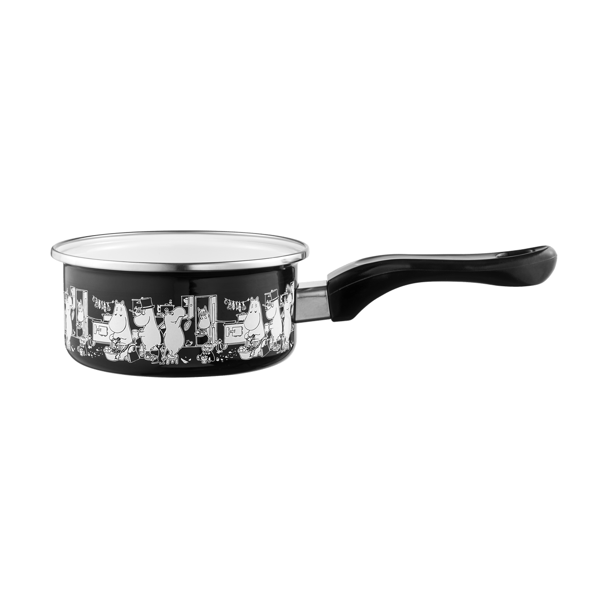 Muurla Moomin enamel saucepan 1 L The Kitchen | Scandinavian Design | Saucepans | Black