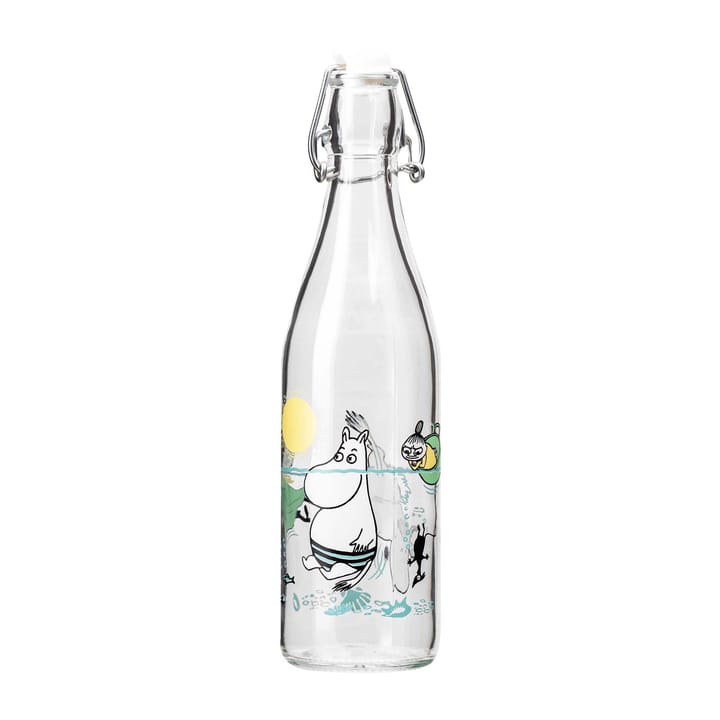 Moomin glass bottle 0.5 l - Fun in the water - Muurla