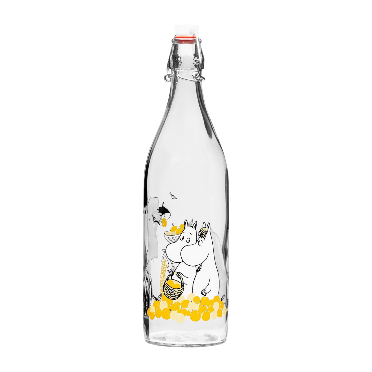 Muurla Moomin glass bottle 1 L Fruits | Scandinavian Design | Water bottles | Transparent