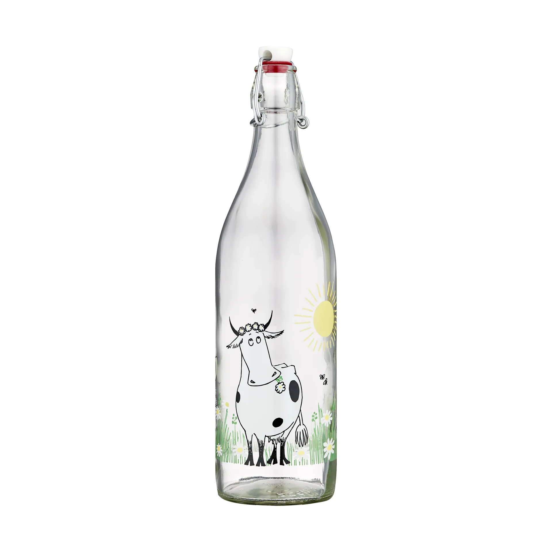Moomin glass bottle 1 L, Meadow Muurla