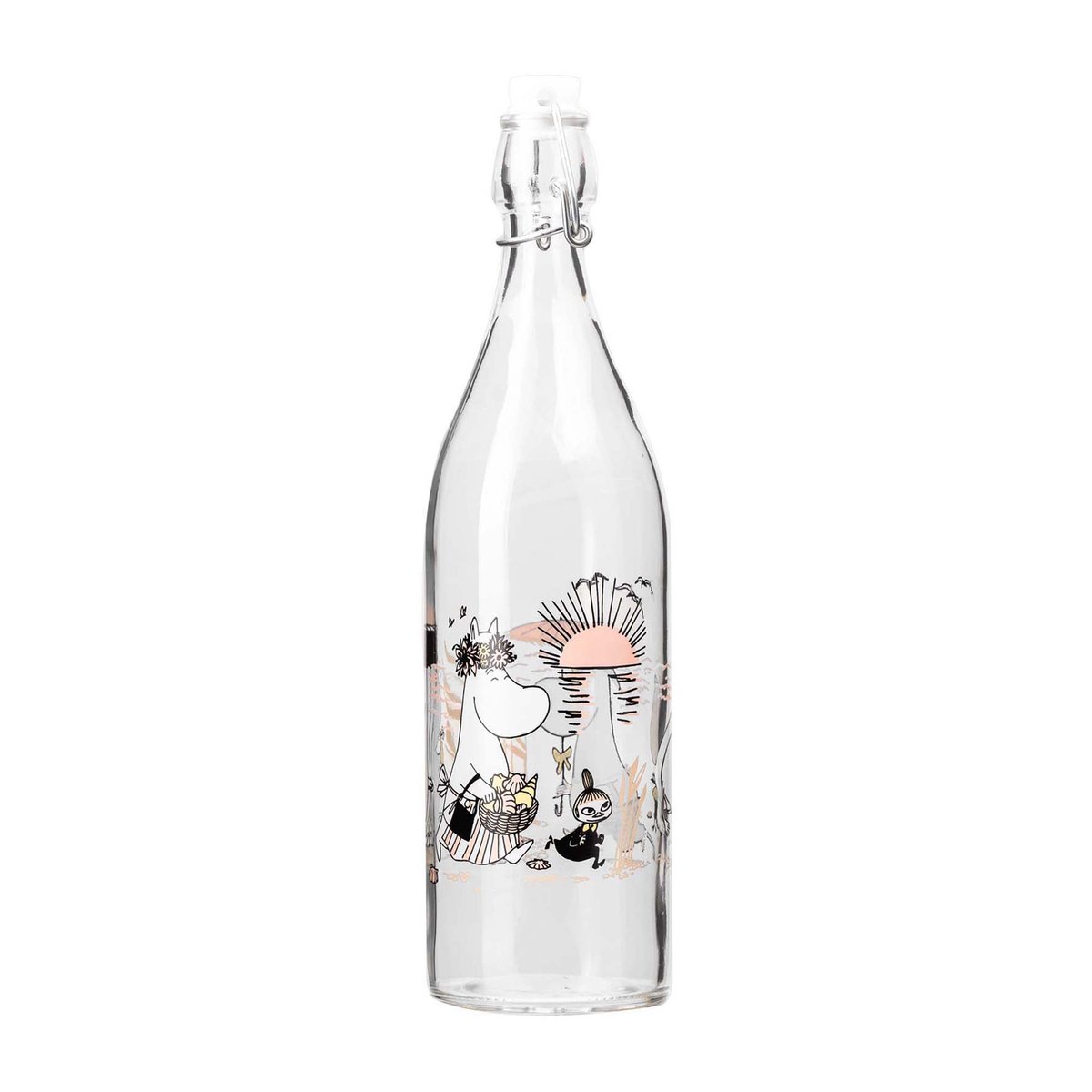 Muurla Moomin glass bottle 1 L The Beach | Scandinavian Design | Water bottles | Transparent
