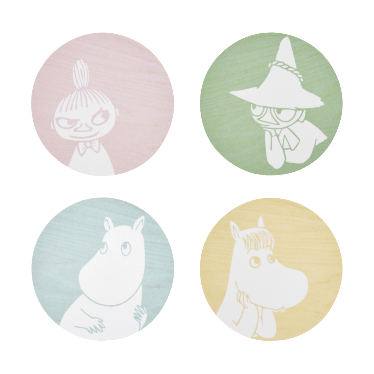 Muurla Moomin glass coaster o10 cm 4 parts Moomin characters