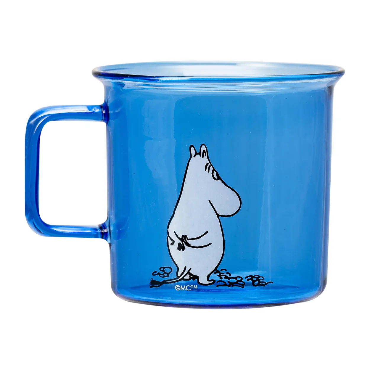 Muurla Moomin glass mug 35 cl Blue | Scandinavian Design | Coffee cups | Blue
