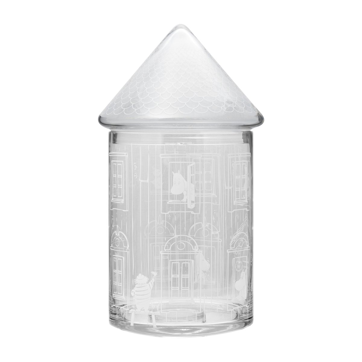 Muurla Moomin house glass jar with lid 30.5 cm Clear