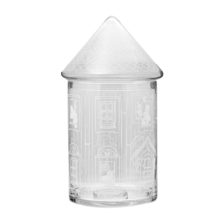 Moomin house glass jar with lid 30.5 cm - Clear - Muurla