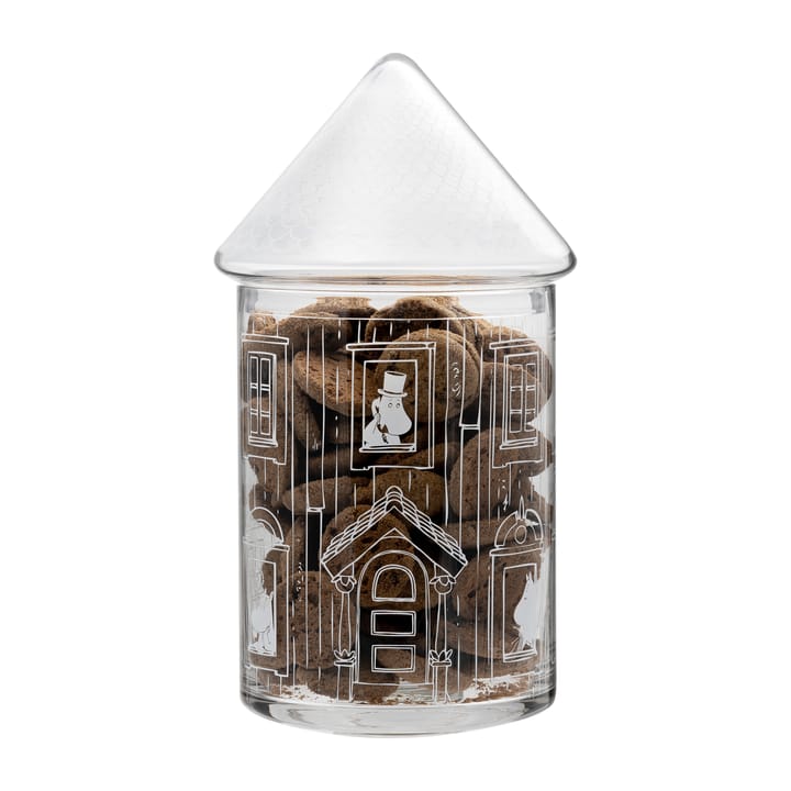 Moomin house glass jar with lid 30.5 cm - Clear - Muurla