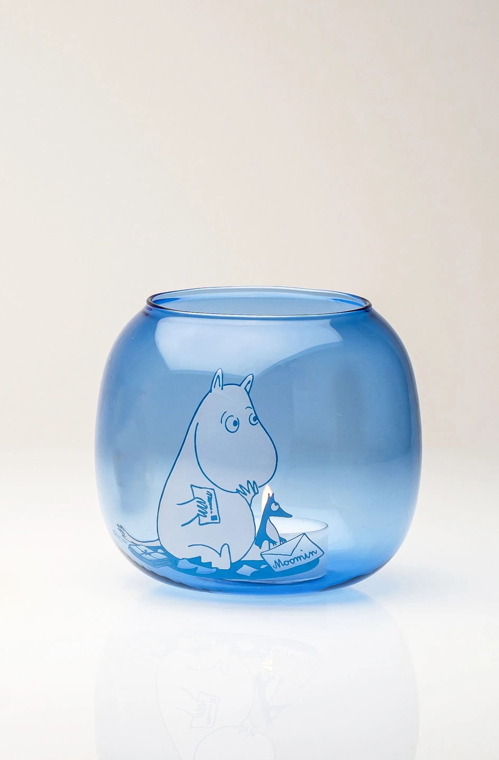 Moomin lantern/bowl Ø9 cm, Blue Muurla