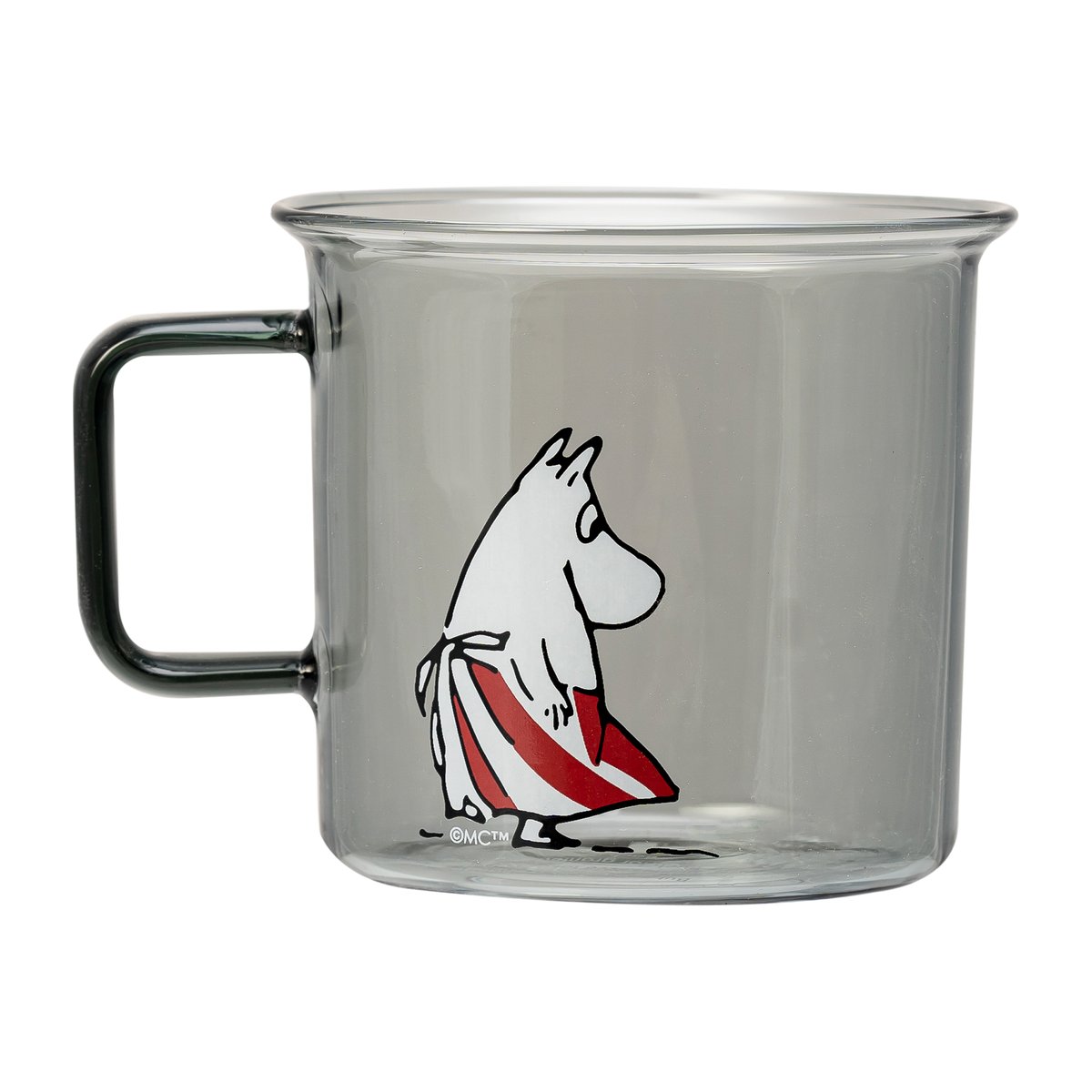 Muurla Moomin mamma glass mug 35 cl grey | Scandinavian Design | Coffee cups | Grey
