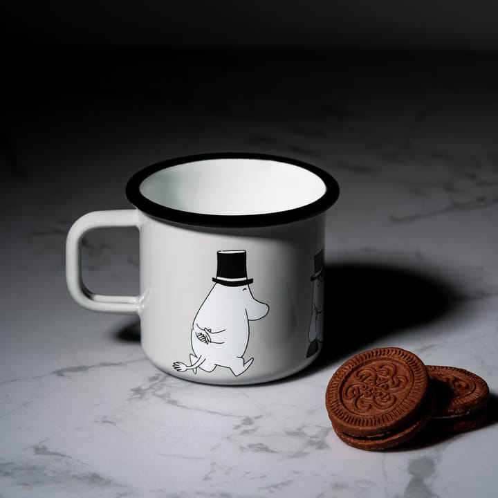 Moomin pappa enamel mug 37 cl - grey - Muurla