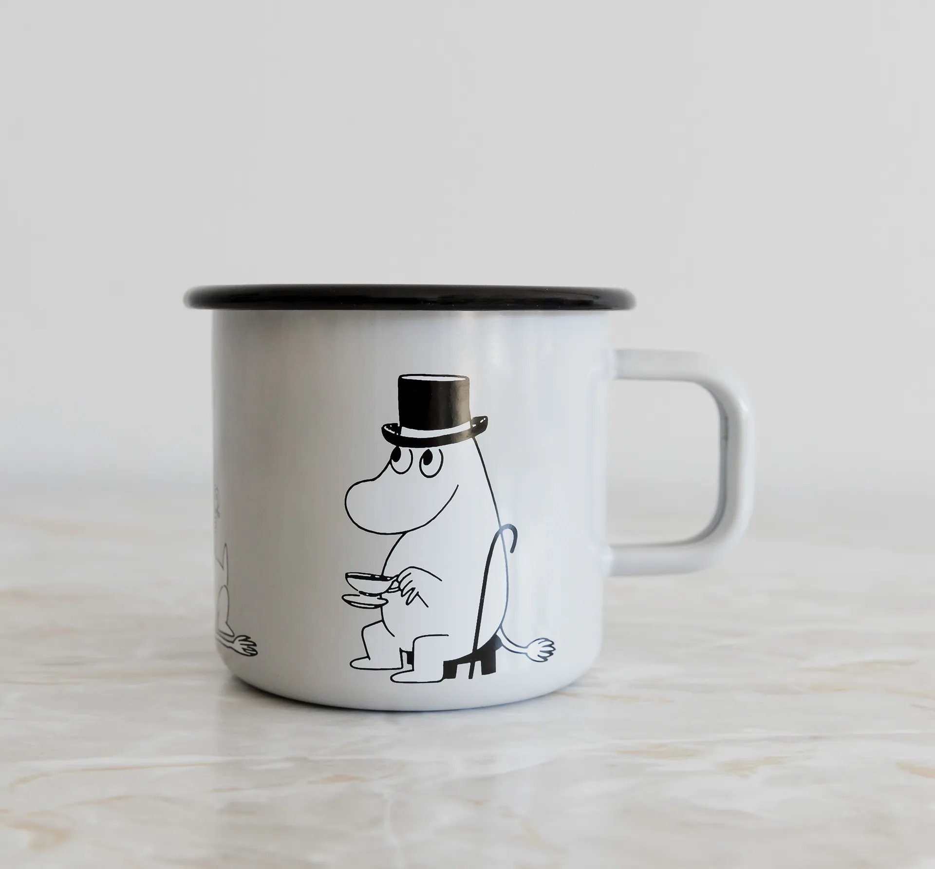 Moomin pappa enamel mug 37 cl, grey Muurla