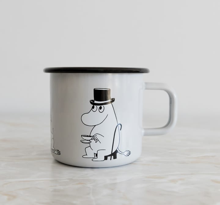 Moomin pappa enamel mug 37 cl - grey - Muurla