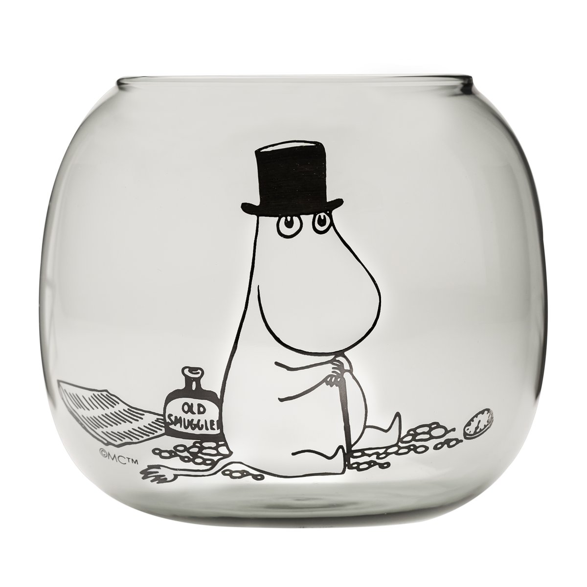 Muurla Moomin pappa tea light holder 9.5 cm grey | Scandinavian Design | Tea light holders, lanterns & candle dishes | Grey