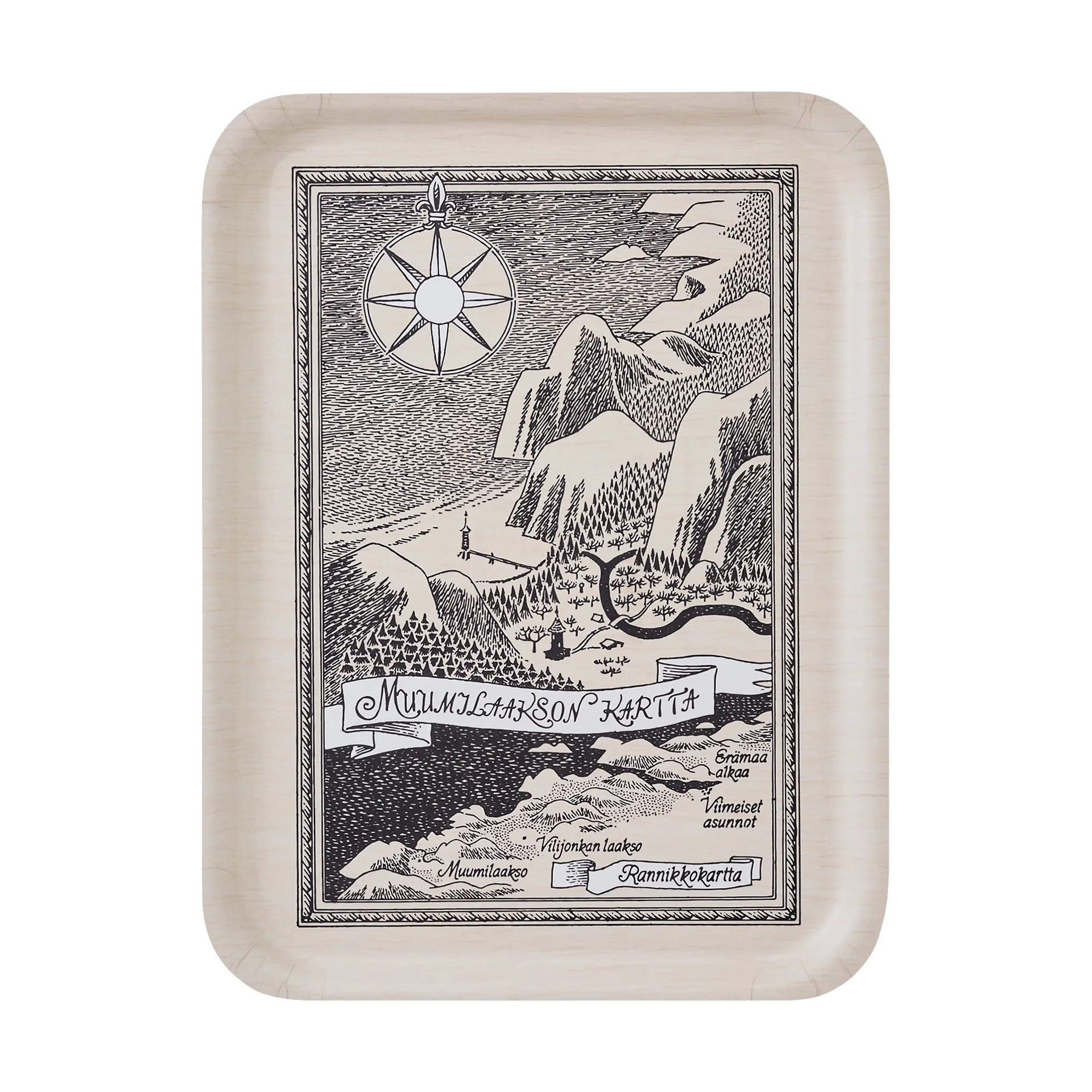 Moomin tray 32x42 cm, Finnish Moominvalley map Muurla