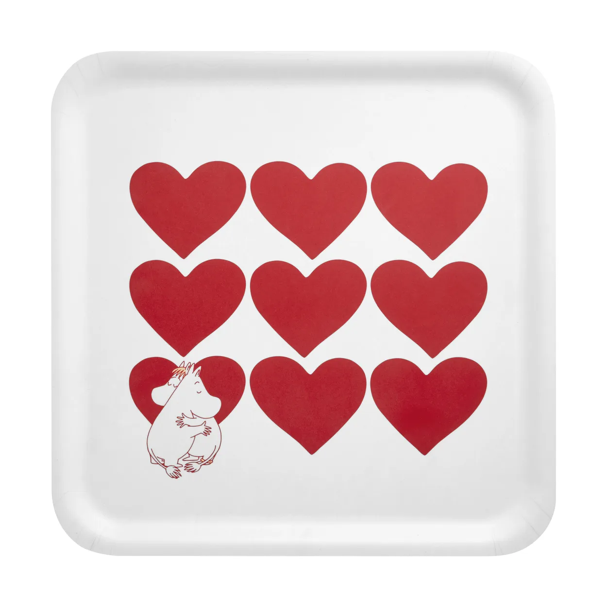 Muurla Moomin tray 33x33 cm Heart | Scandinavian Design | Trays | White